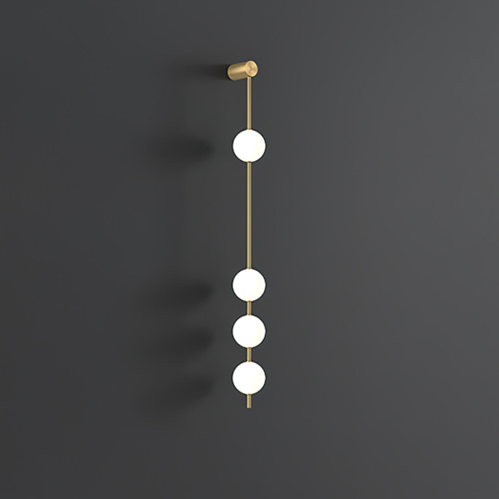 Modern Vertical Glass Globe Wall Sconce Brass LED Bracket Lighting for Interior