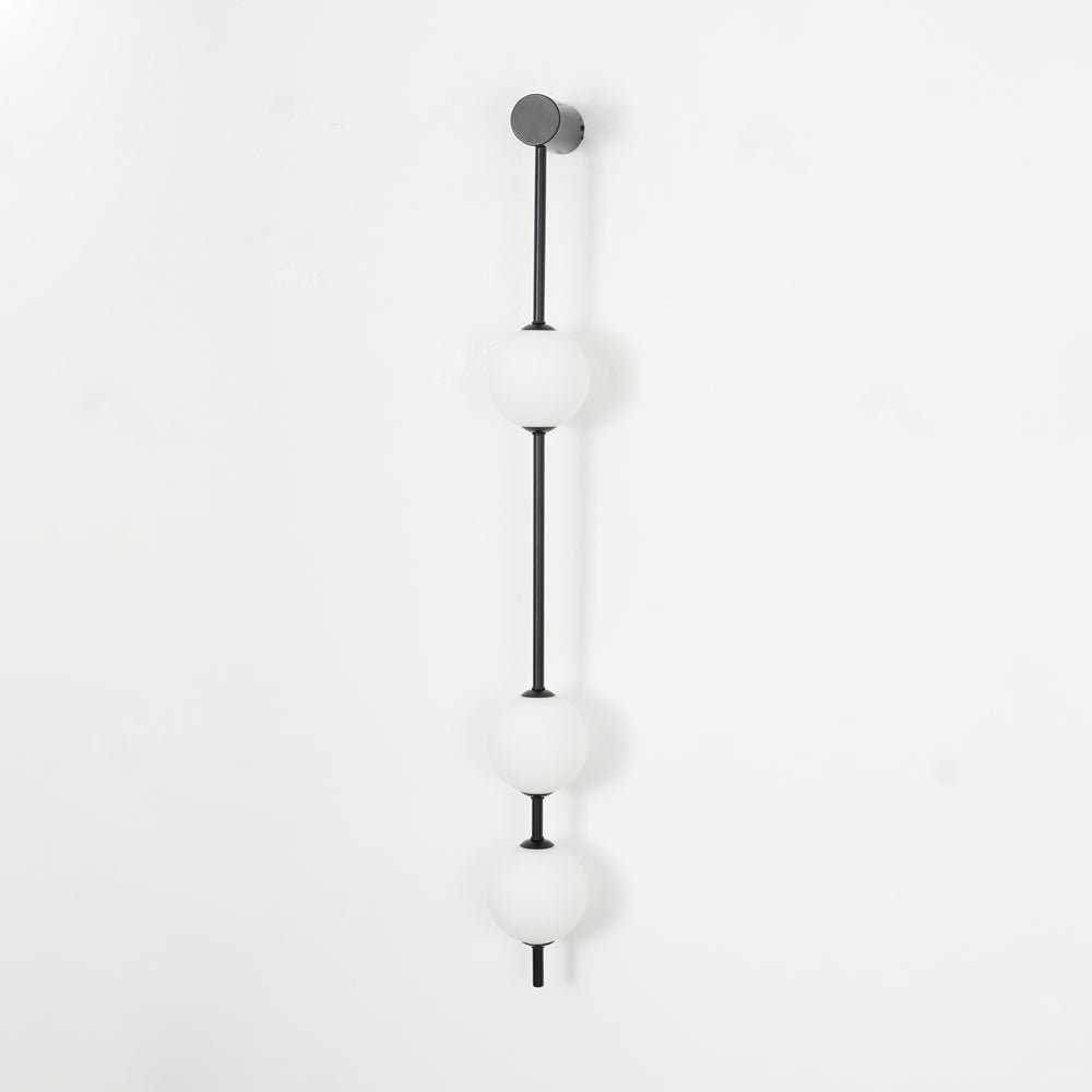 Modern Vertical Glass Globe Wall Sconce Brass LED Bracket Lighting for Interior