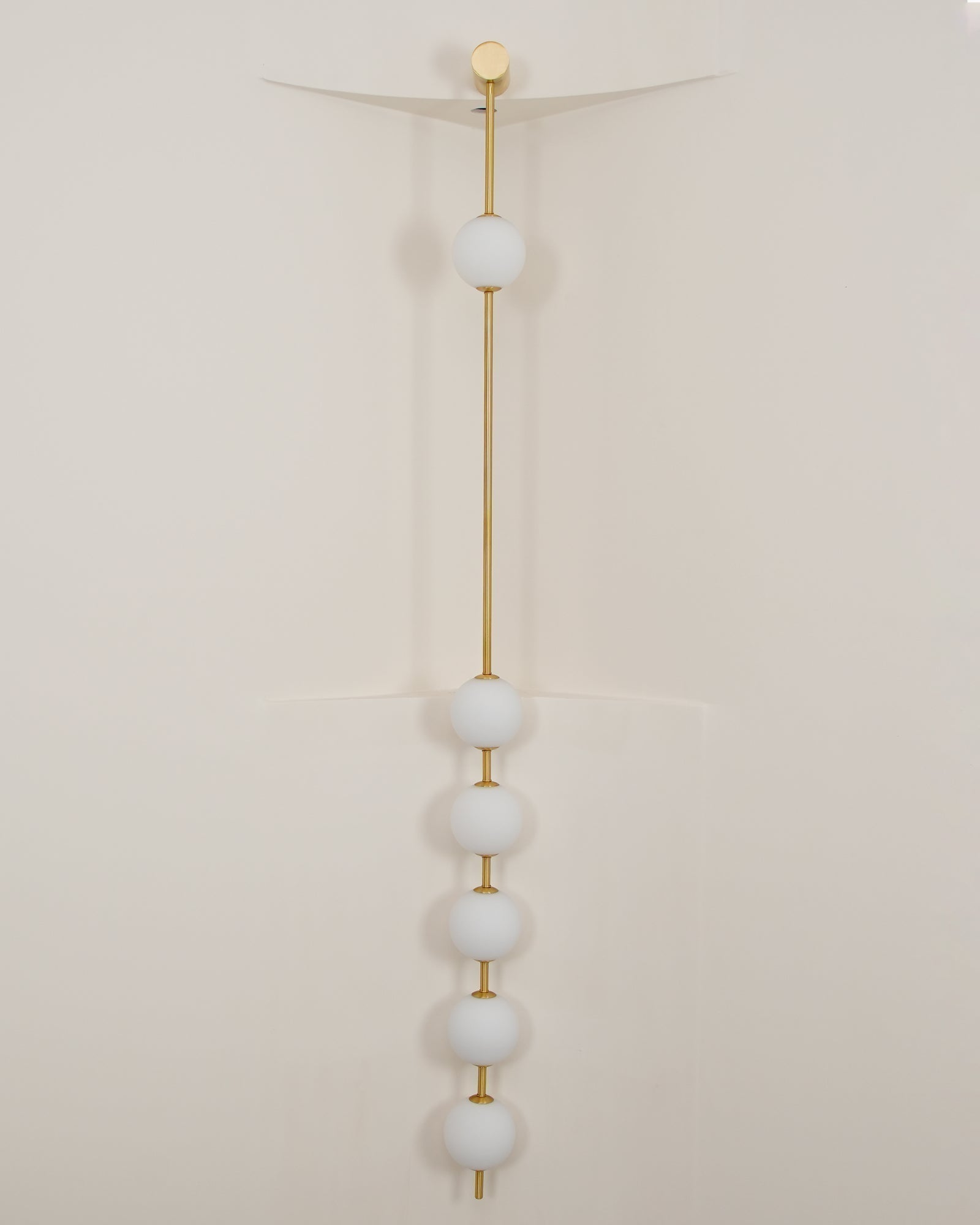 Modern Vertical Glass Globe Wall Sconce Brass LED Bracket Lighting for Interior