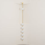 Modern Vertical Glass Globe Wall Sconce Brass LED Bracket Lighting for Interior