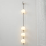 Modern Vertical Glass Globe Wall Sconce Brass LED Bracket Lighting for Interior
