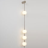 Modern Vertical Glass Globe Wall Sconce Brass LED Bracket Lighting for Interior