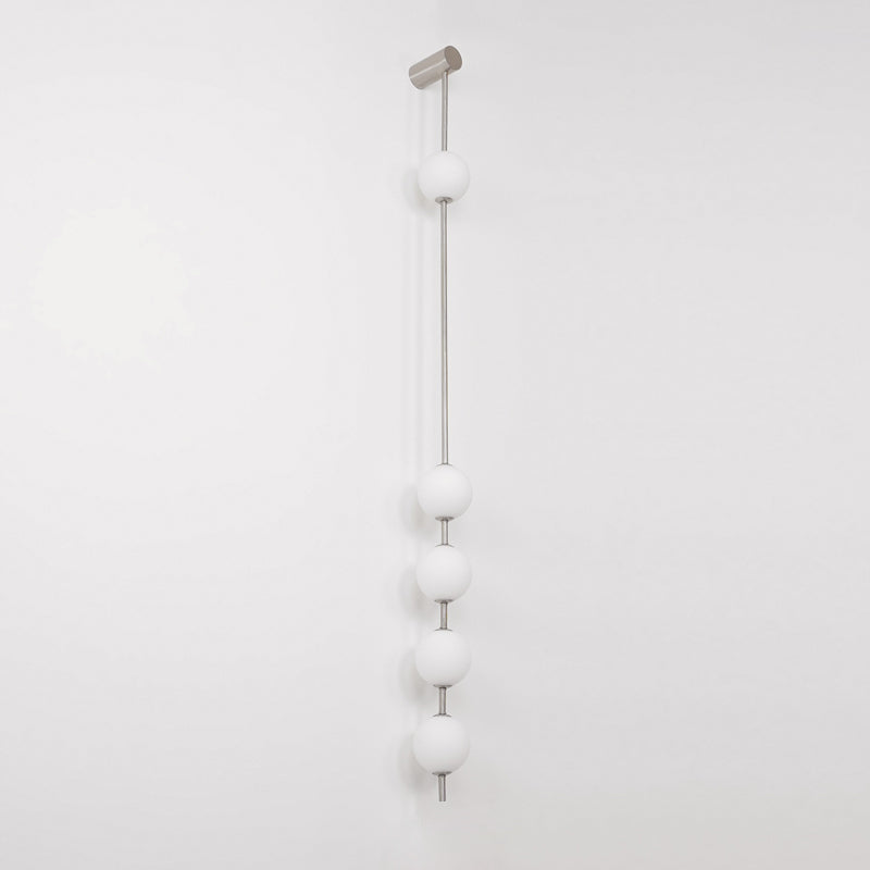 Modern Vertical Glass Globe Wall Sconce Brass LED Bracket Lighting for Interior