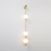 Modern Vertical Glass Globe Wall Sconce Brass LED Bracket Lighting for Interior