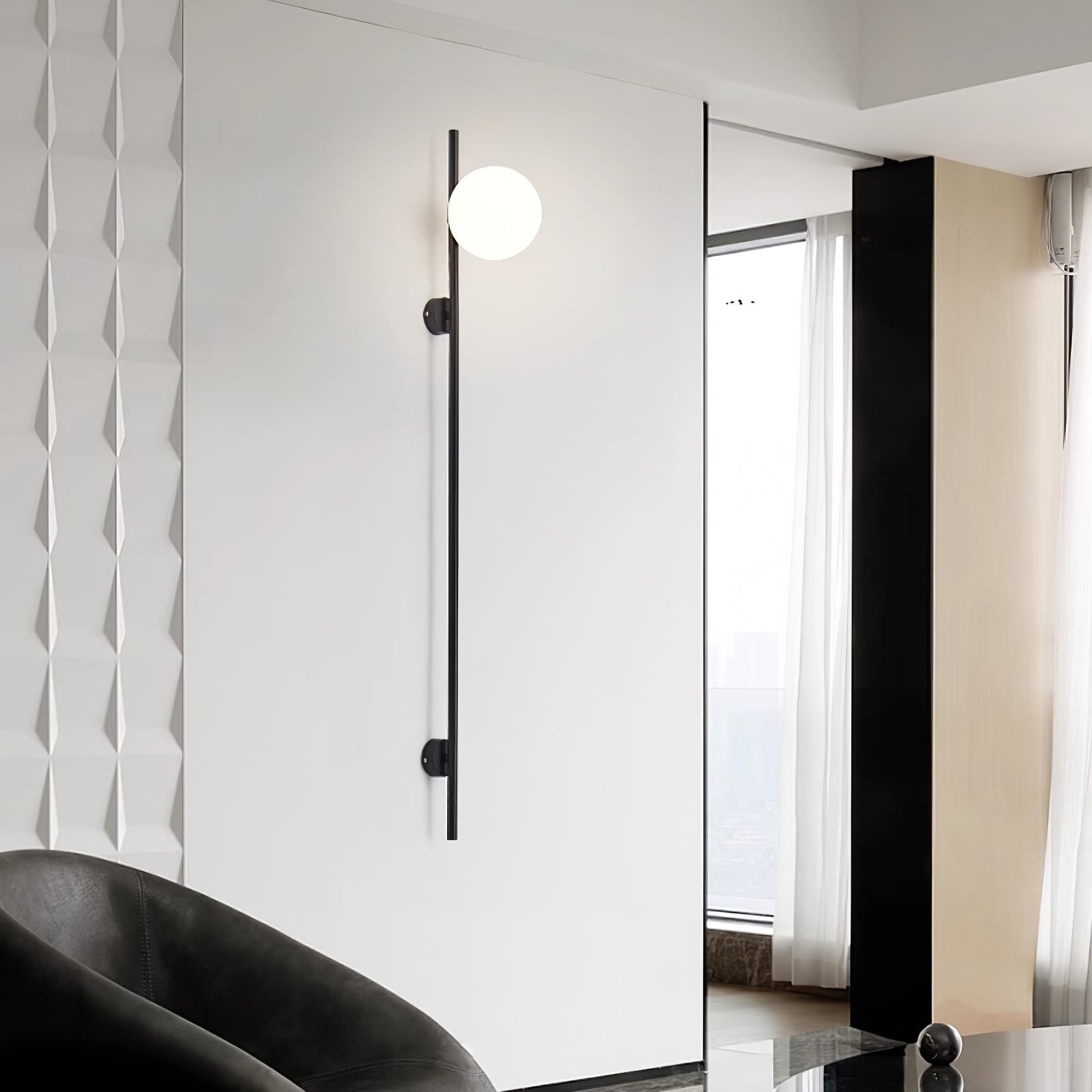 Modern Vertical Glass Sconce Wall Light Fixture for Hallway and Bedroom