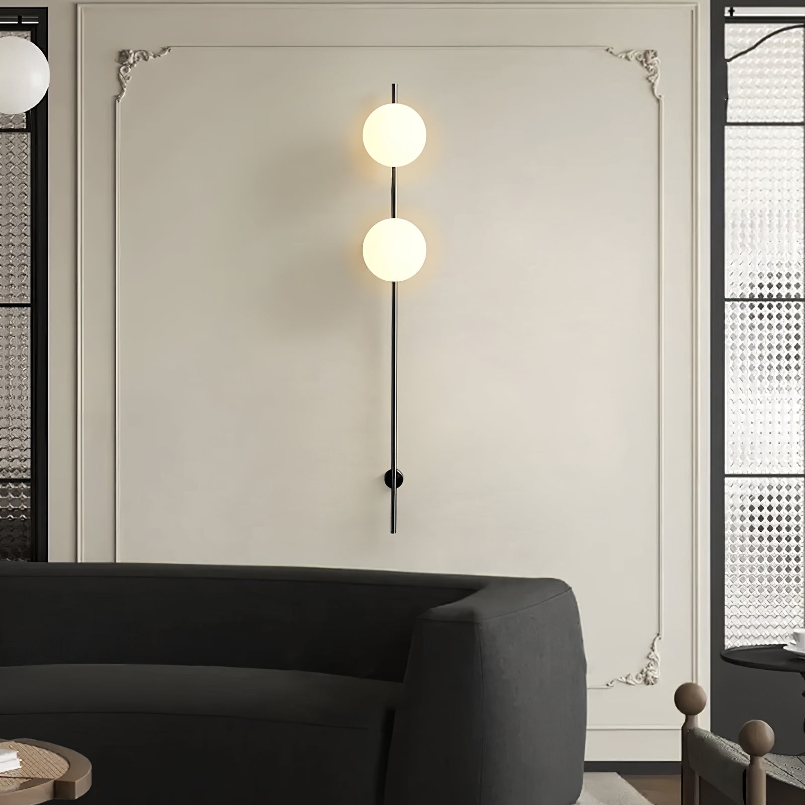 Modern Vertical Glass Sconce Wall Light Fixture for Hallway and Bedroom
