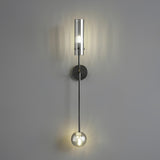 Modern Vertical LED Glass Tube Wall Sconce Brass Minimalist Indoor Lighting for Bedrooms