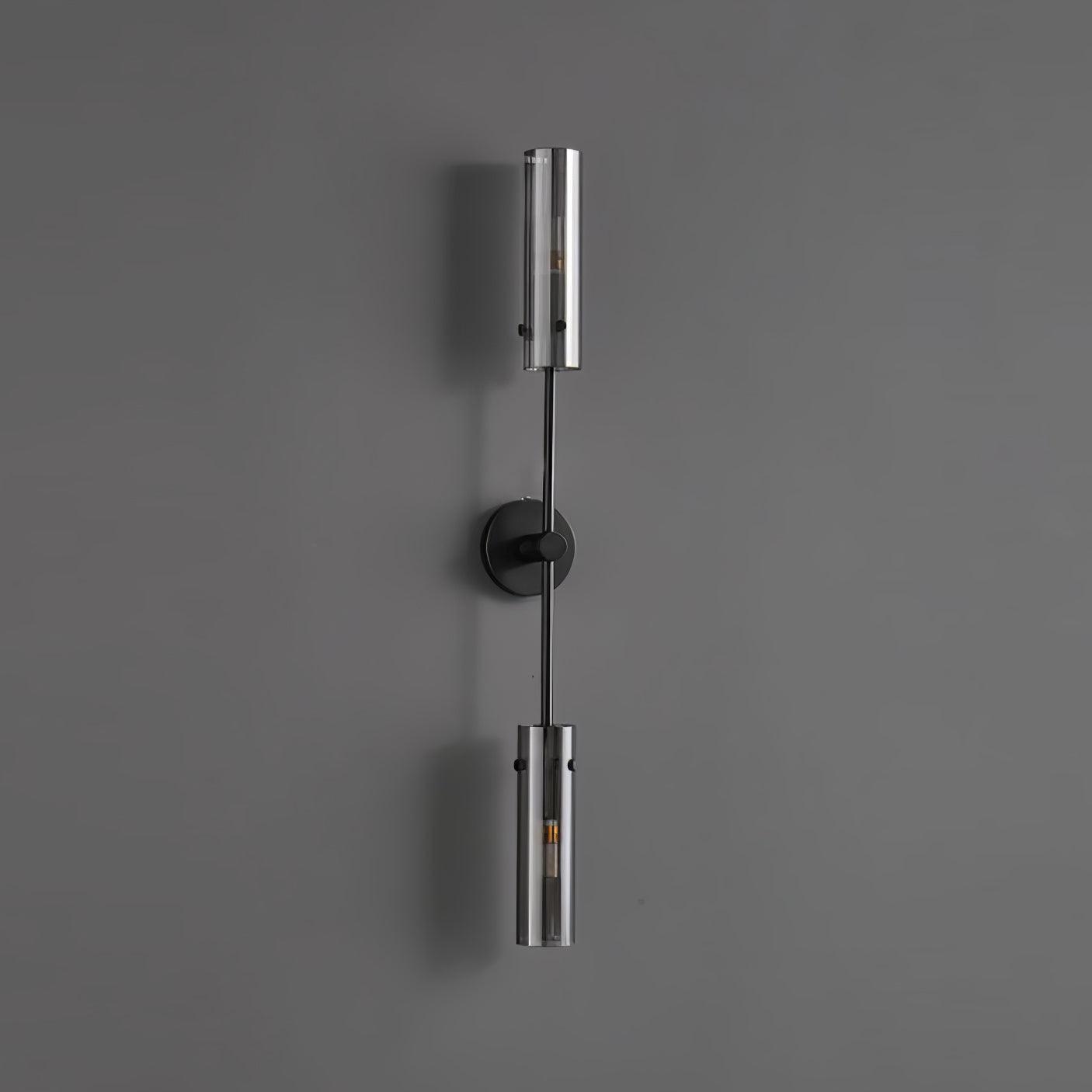 Modern Vertical LED Glass Tube Wall Sconce Brass Minimalist Indoor Lighting for Bedrooms