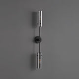 Modern Vertical LED Glass Tube Wall Sconce Brass Minimalist Indoor Lighting for Bedrooms