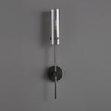 Modern Vertical LED Glass Tube Wall Sconce Brass Minimalist Indoor Lighting for Bedrooms