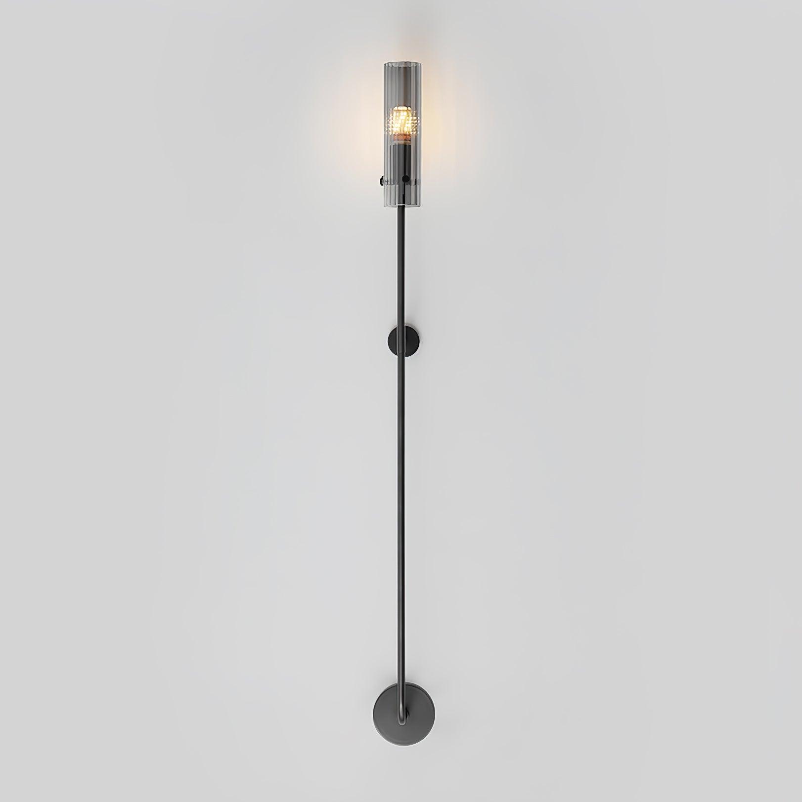 Modern Vertical LED Glass Tube Wall Sconce Brass Minimalist Indoor Lighting for Bedrooms