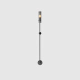 Modern Vertical LED Glass Tube Wall Sconce Brass Minimalist Indoor Lighting for Bedrooms