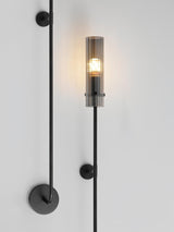 Modern Vertical LED Glass Tube Wall Sconce Brass Minimalist Indoor Lighting for Bedrooms