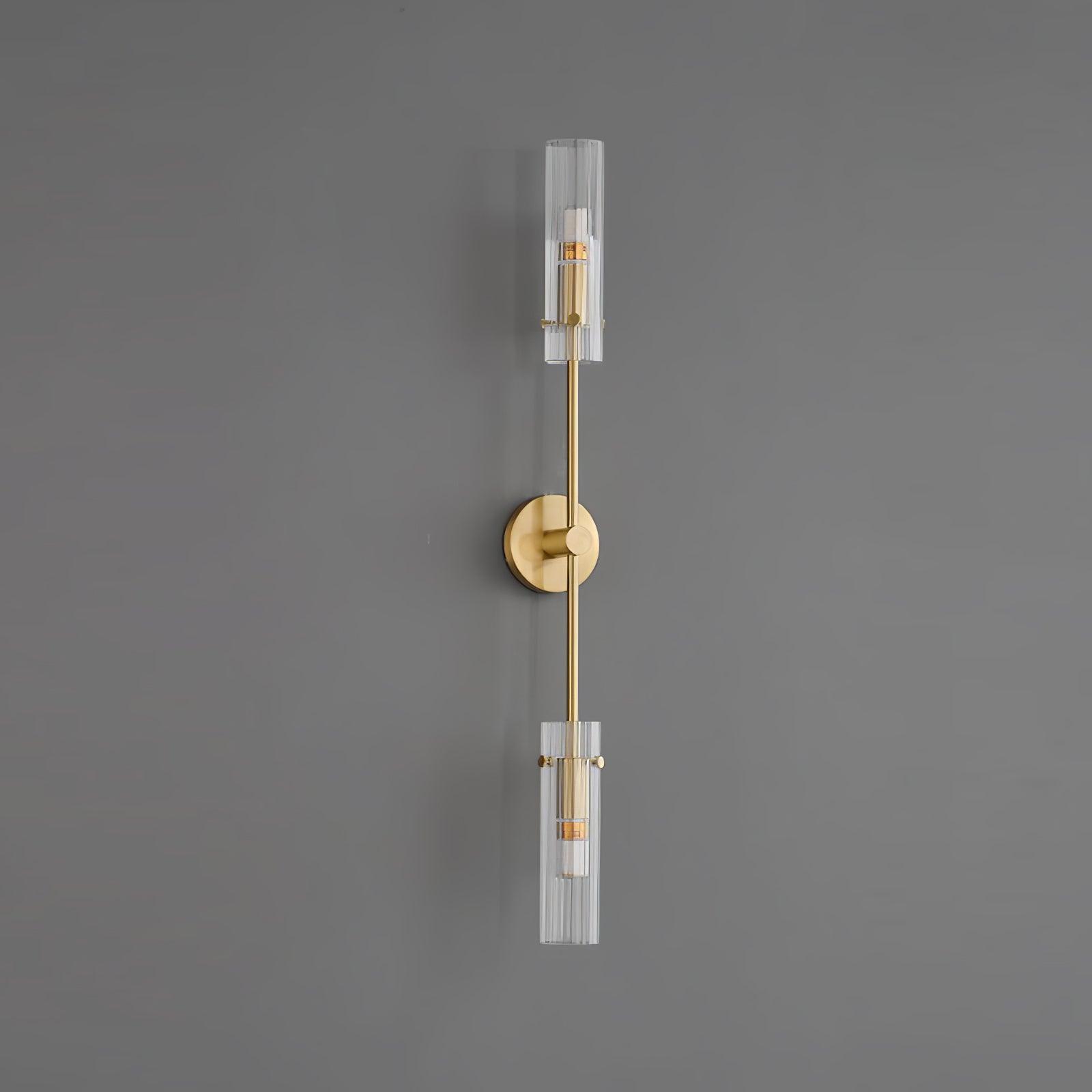 Modern Vertical LED Glass Tube Wall Sconce Brass Minimalist Indoor Lighting for Bedrooms