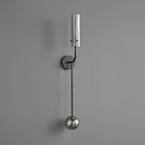 Modern Vertical LED Glass Tube Wall Sconce Brass Minimalist Indoor Lighting for Bedrooms