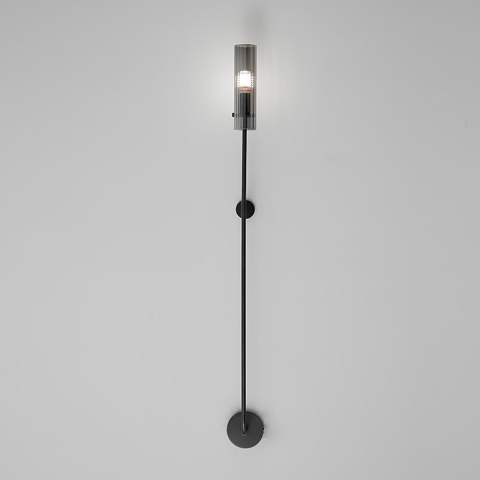 Modern Vertical LED Glass Tube Wall Sconce Brass Minimalist Indoor Lighting for Bedrooms