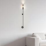Modern Vertical LED Glass Tube Wall Sconce Brass Minimalist Indoor Lighting for Bedrooms
