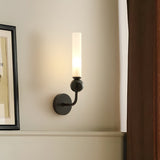 Modern Vertical Marble Wall Sconce with Solid Brass Arm and Acrylic Diffuser