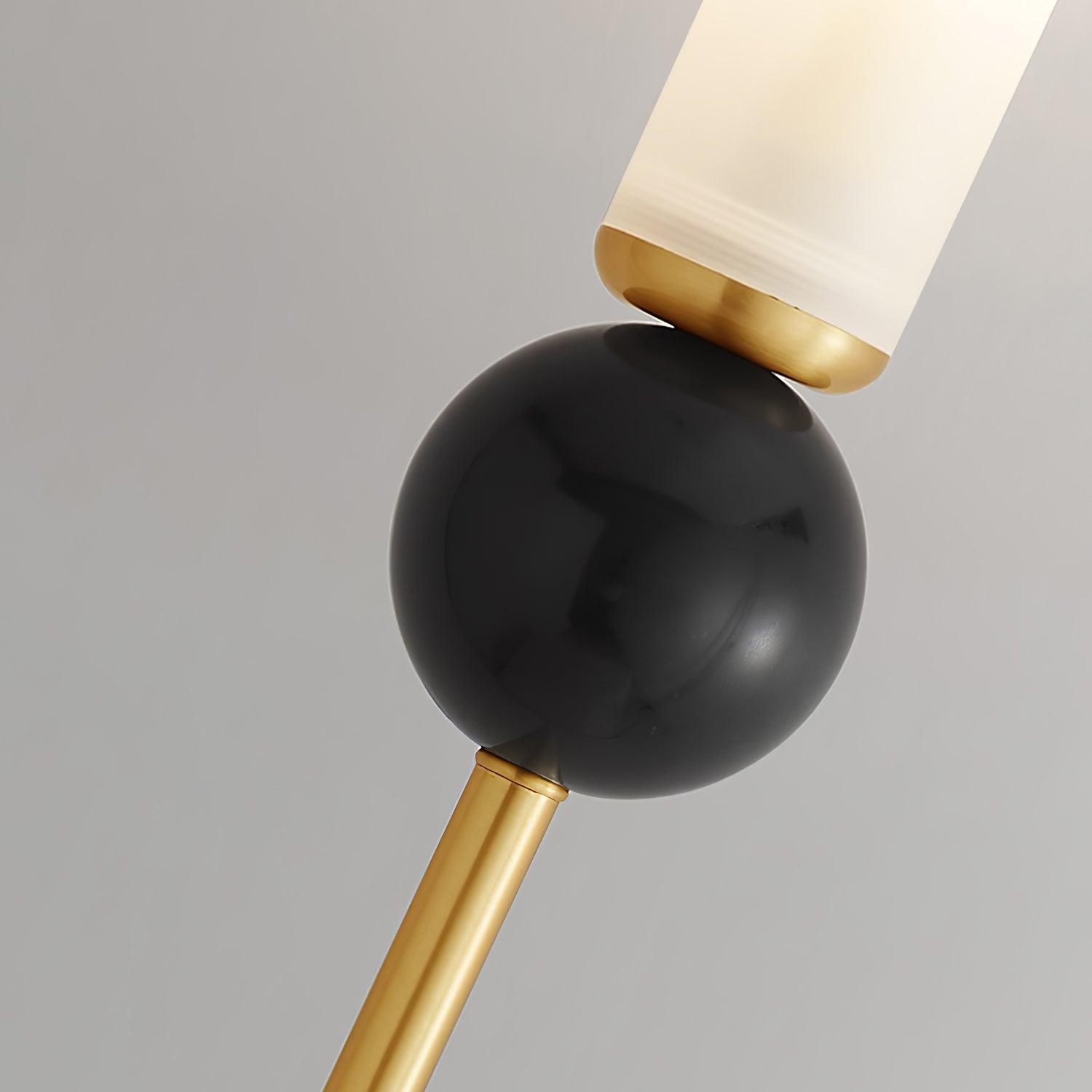 Modern Vertical Marble Wall Sconce with Solid Brass Arm and Acrylic Diffuser