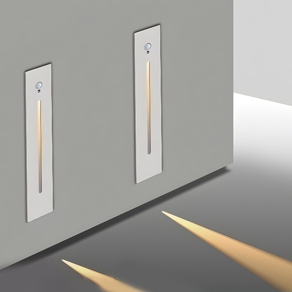 Modern Vertical Motion Sensor LED Stair Light Recessed Wall Mount Step Lighting for Indoor and Outdoor Areas
