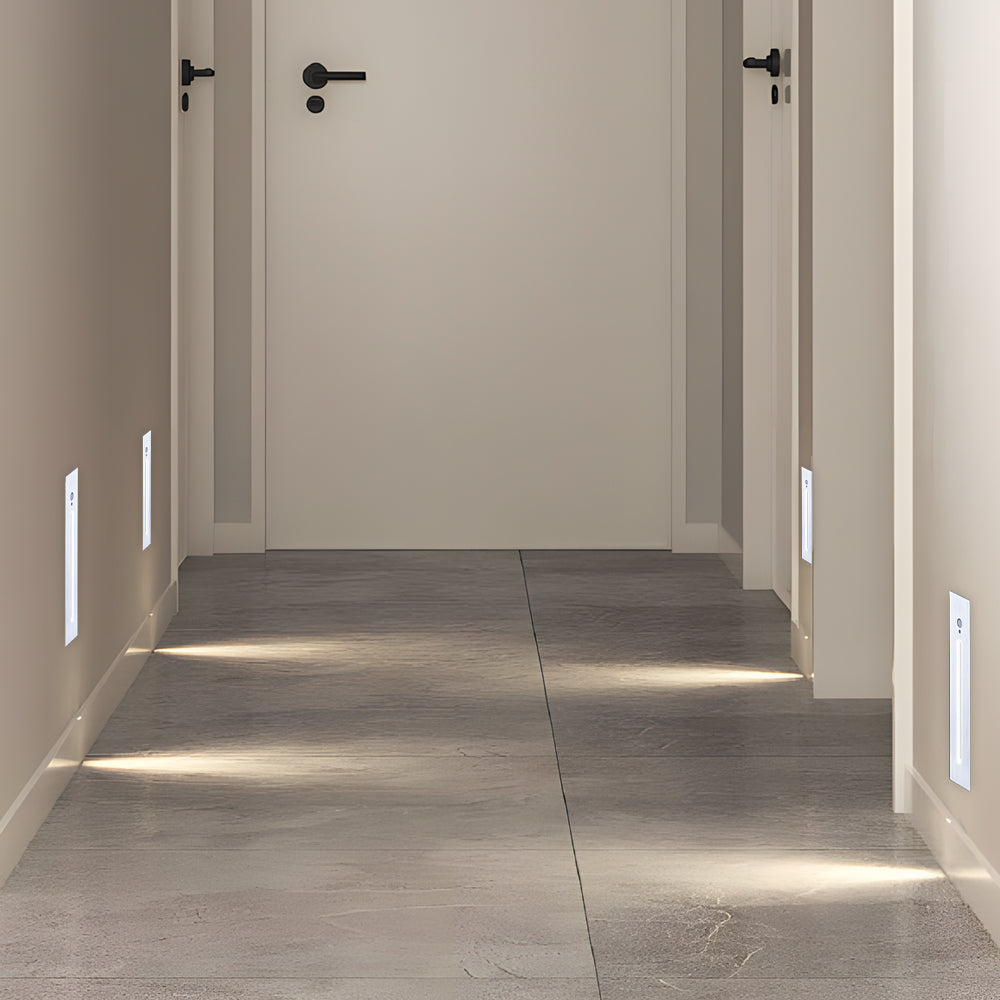 Modern Vertical Motion Sensor LED Stair Light Recessed Wall Mount Step Lighting for Indoor and Outdoor Areas