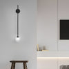 Modern Vertical Slender Arm Wall Sconce with Bubble Glass Globe for Bedroom Living Room