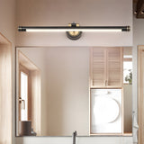 Modern Vintage Linear LED Bathroom Wall Sconce Copper Vanity Light in Brushed Gold or Black Finish