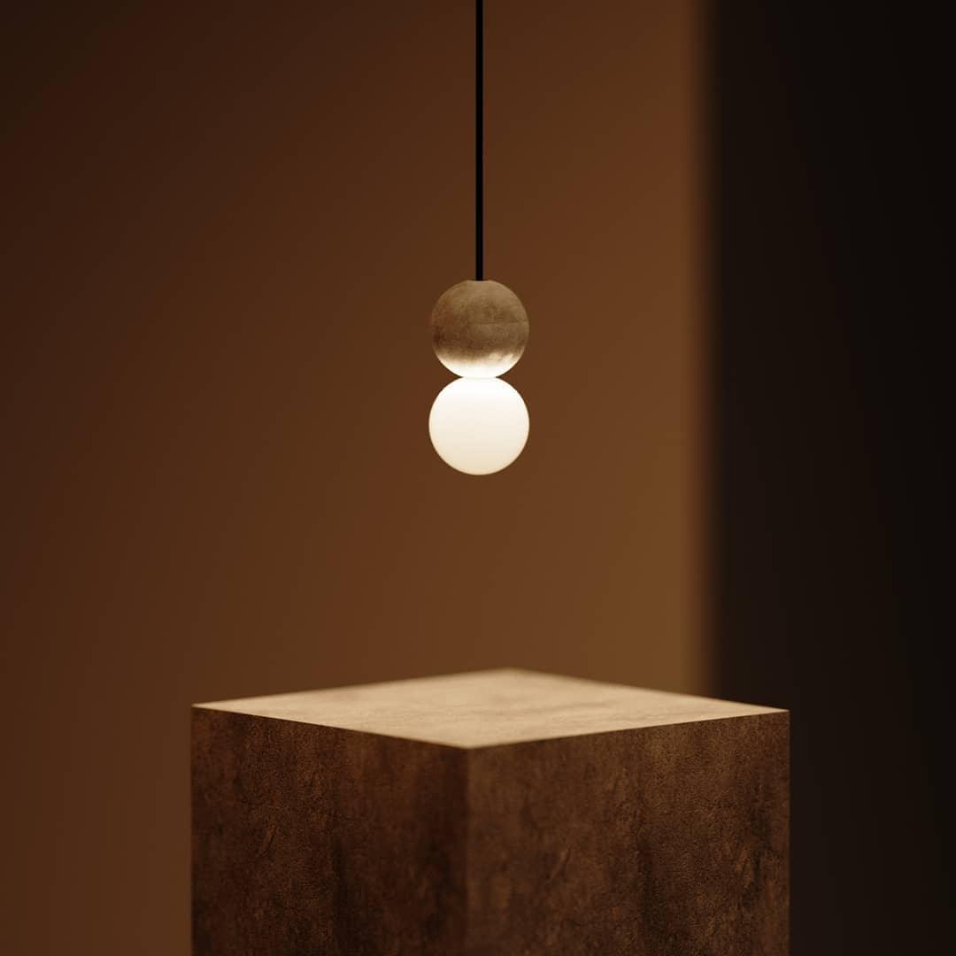 Modern Volcanic Stone and Glass Globe Pendant Light Plug In Swag Lamp