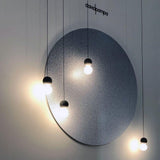 Modern Volcanic Stone and Glass Globe Pendant Light Plug In Swag Lamp