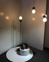 Modern Volcanic Stone and Glass Globe Pendant Light Plug In Swag Lamp