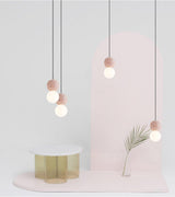 Modern Volcanic Stone and Glass Globe Pendant Light Plug In Swag Lamp