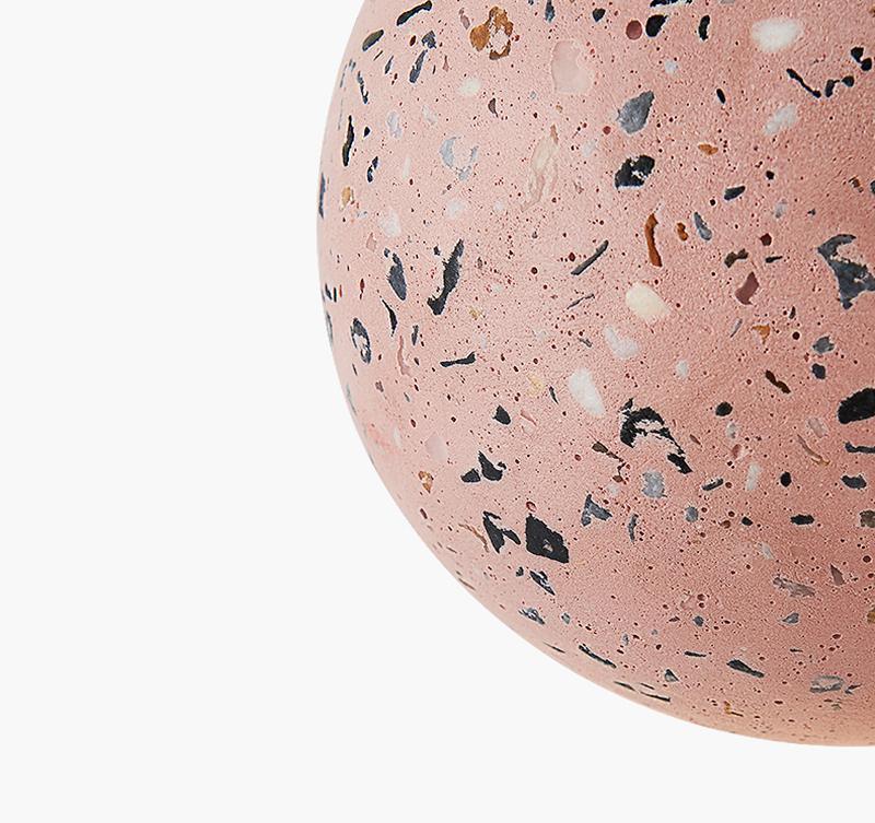 Modern Volcanic Stone and Glass Globe Pendant Light Plug In Swag Lamp