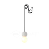 Modern Volcanic Stone and Glass Globe Pendant Light Plug In Swag Lamp