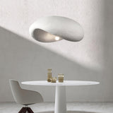 Modern Wabi Sabi Textured White Pendant Light Organic Shape Ceiling Hanging Lamp for Minimalist Interior Decor