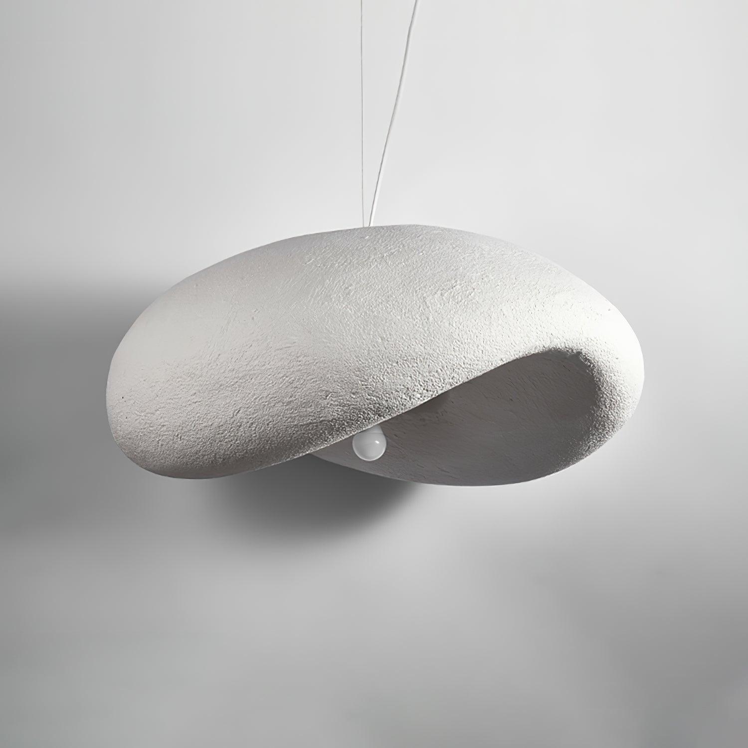 Modern Wabi Sabi Textured White Pendant Light Organic Shape Ceiling Hanging Lamp for Minimalist Interior Decor