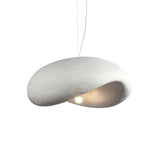 Modern Wabi Sabi Textured White Pendant Light Organic Shape Ceiling Hanging Lamp for Minimalist Interior Decor