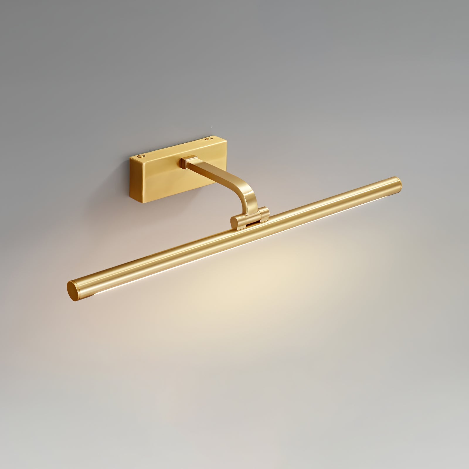Modern Walnut Tone Linear LED Wall Sconce with Brass Accents and Integrated Lighting