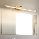 Modern Walnut Tone Linear LED Wall Sconce with Brass Accents and Integrated Lighting