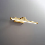 Modern Walnut Tone Linear LED Wall Sconce with Brass Accents and Integrated Lighting