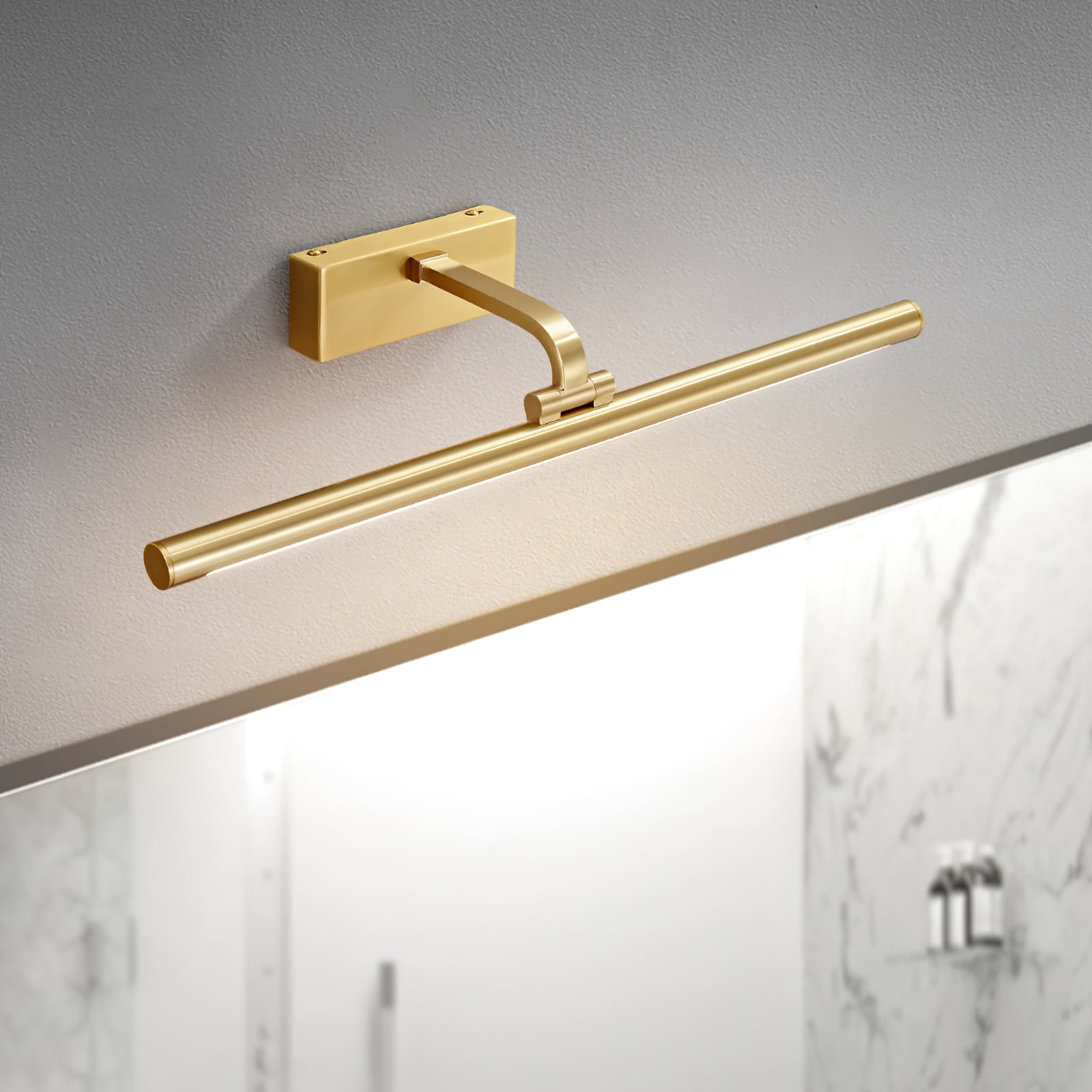 Modern Walnut Tone Linear LED Wall Sconce with Brass Accents and Integrated Lighting