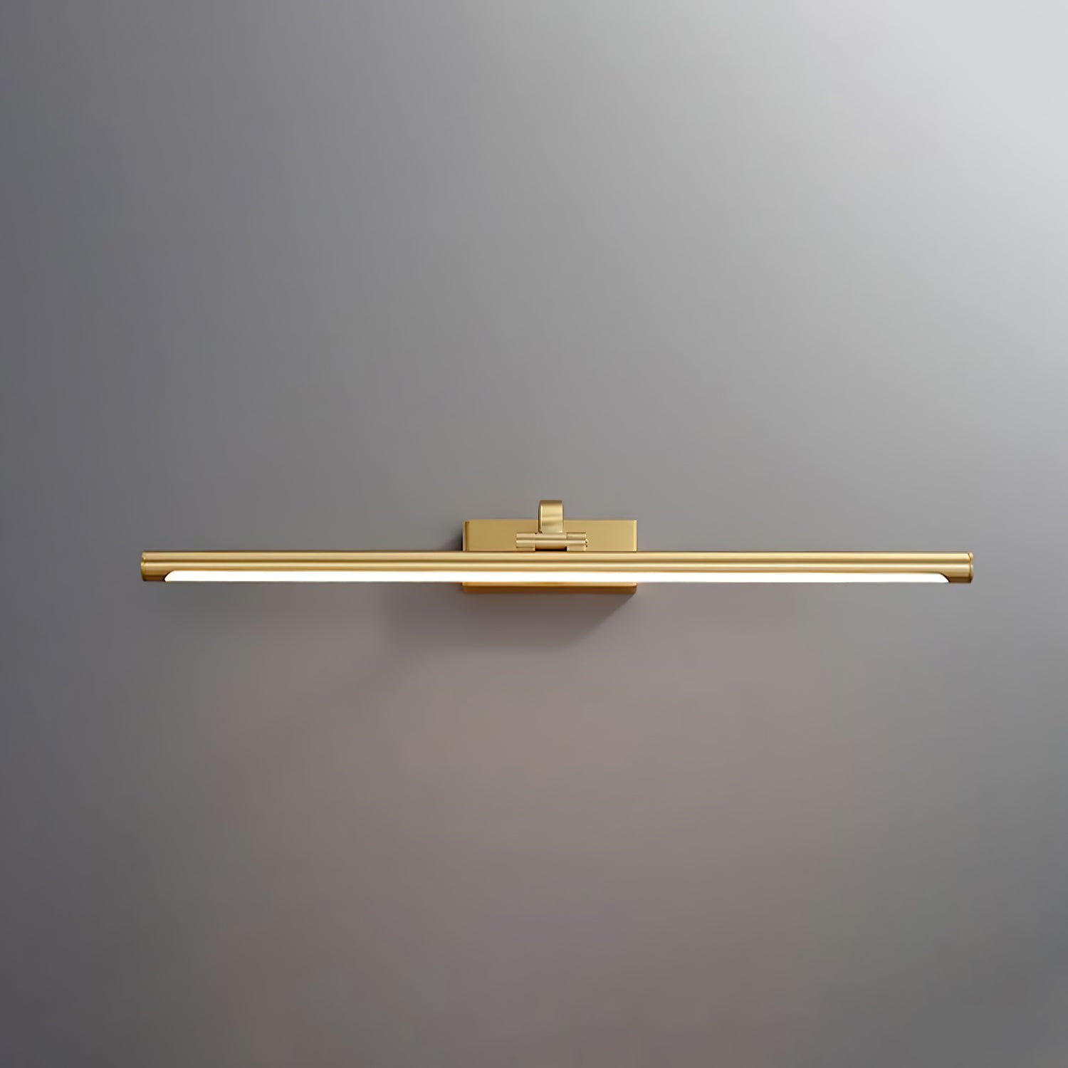 Modern Walnut Tone Linear LED Wall Sconce with Brass Accents and Integrated Lighting