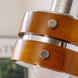 Modern Walnut Wood and Chrome Plug In Wall Sconce with Adjustable Tilt Head