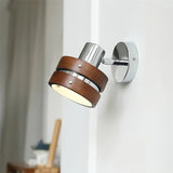 Modern Walnut Wood and Chrome Wall Sconce Set of 2 Adjustable Japanese Style Indoor Lamp