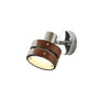 Modern Walnut Wood and Chrome Wall Sconce Set of 2 Adjustable Japanese Style Indoor Lamp