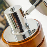 Modern Walnut Wood and Chrome Wall Sconce Set of 2 Adjustable Japanese Style Indoor Lamp