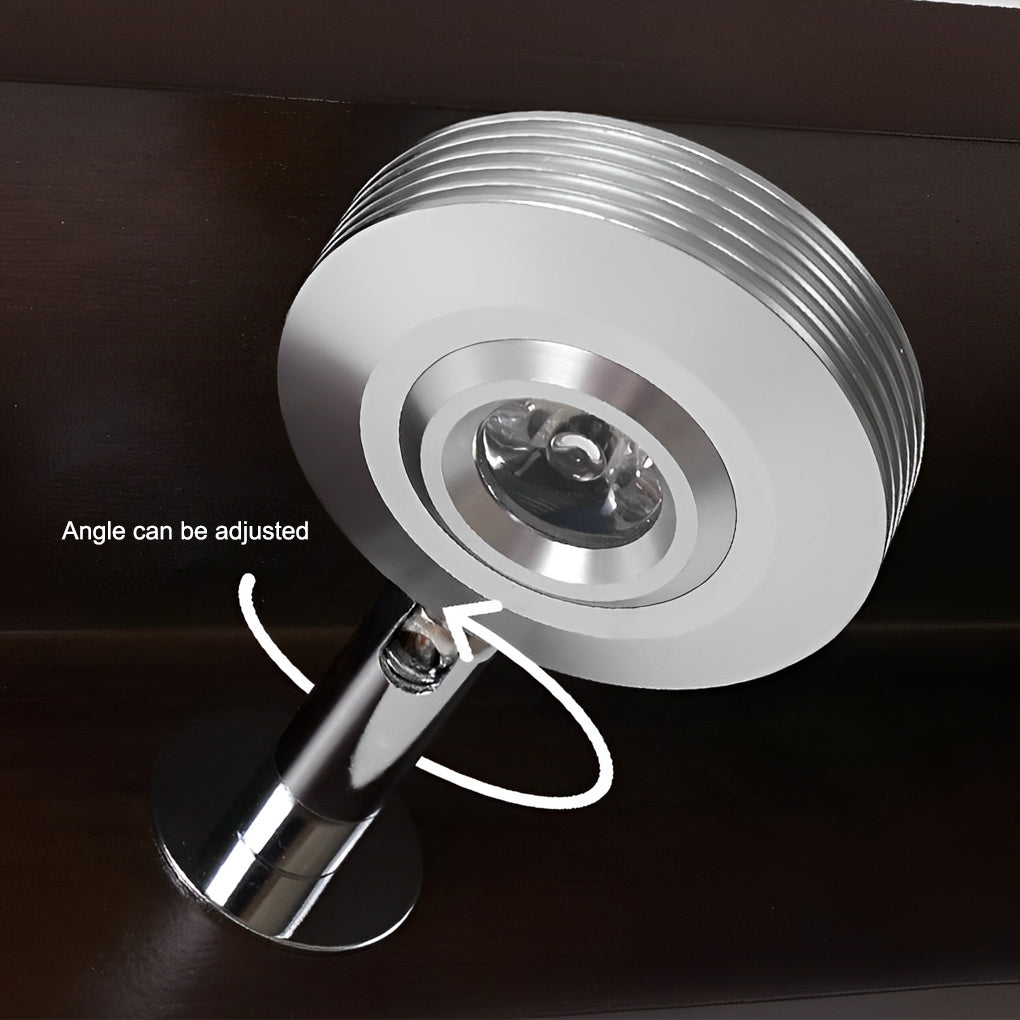 Modern Walnut Wood Bathroom Vanity Light with Adjustable Spotlights and Glass Shades 2 or 3 Lights