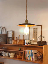 Modern Walnut Wood Conical Pendant Light with Brass Accents for Home Decor