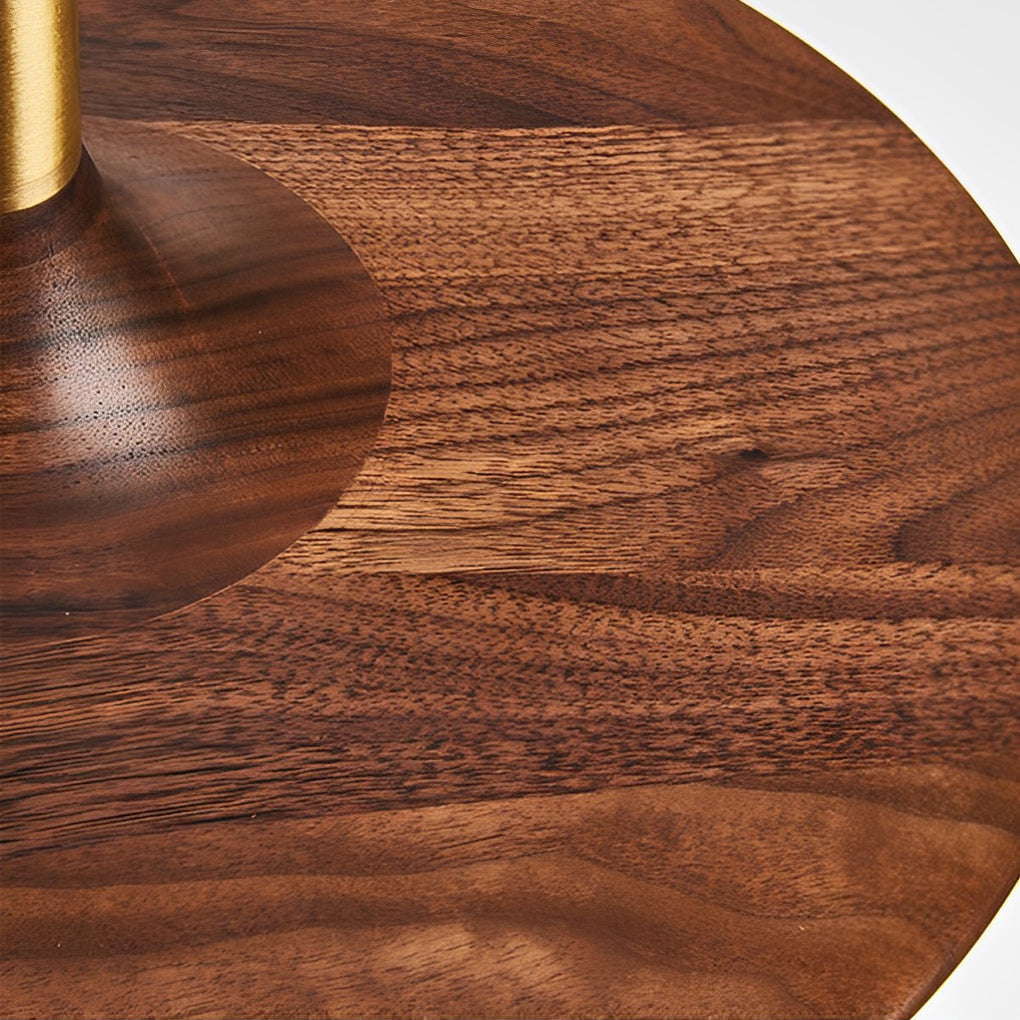 Modern Walnut Wood Flying Saucer Pendant Light Nordic LED Hanging Chandelier for Dining Room