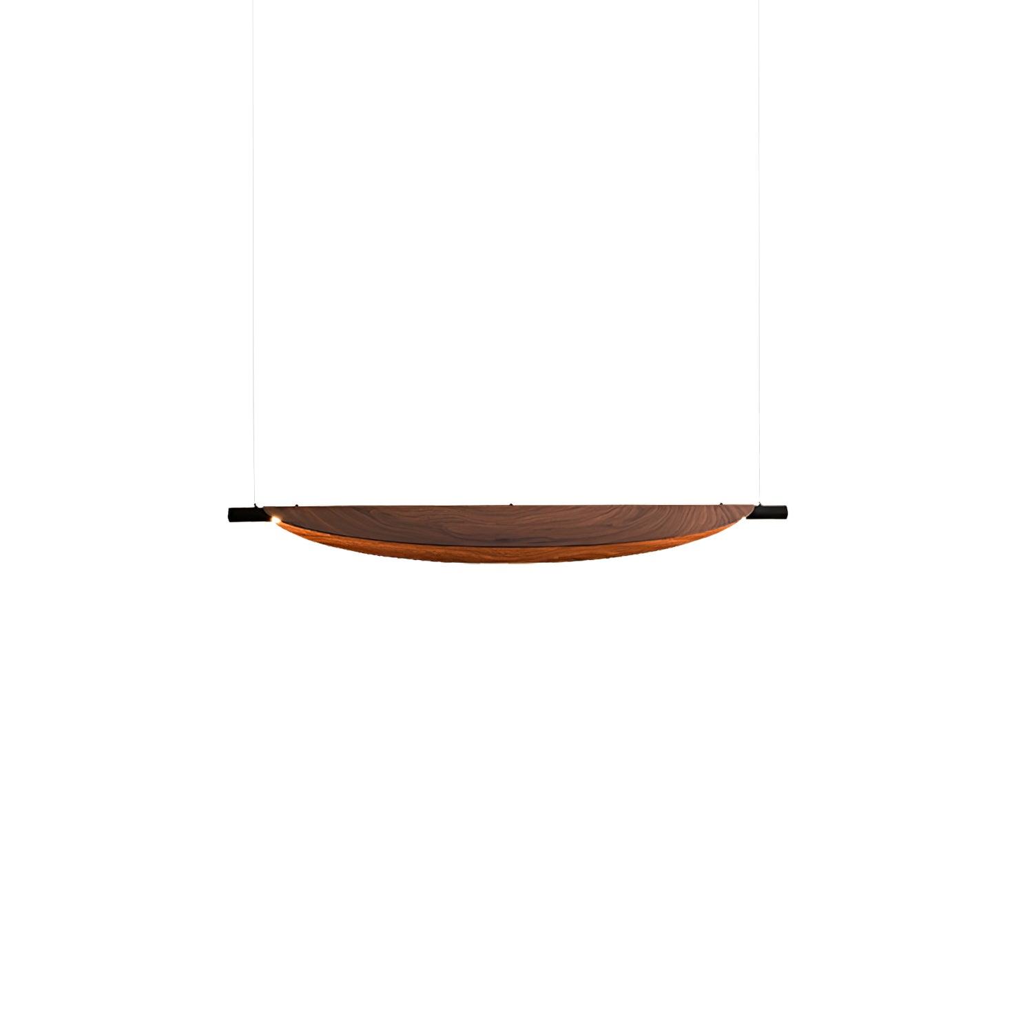 Modern Walnut Wood Grain LED Board Pendant Light for Office and Dining Room