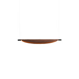 Modern Walnut Wood Grain LED Board Pendant Light for Office and Dining Room